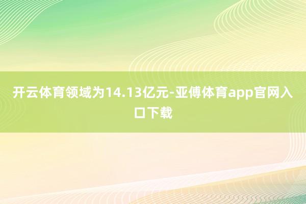 开云体育领域为14.13亿元-亚傅体育app官网入口下载