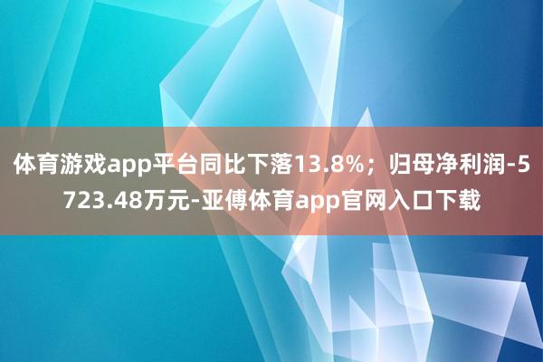 体育游戏app平台同比下落13.8%；归母净利润-5723.48万元-亚傅体育app官网入口下载