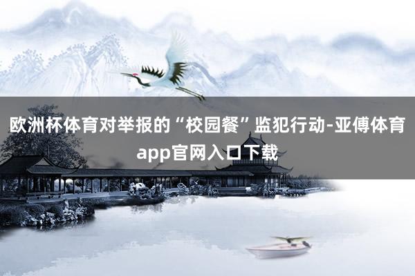 欧洲杯体育对举报的“校园餐”监犯行动-亚傅体育app官网入口下载