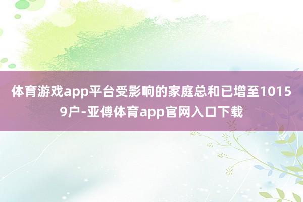 体育游戏app平台受影响的家庭总和已增至10159户-亚傅体育app官网入口下载