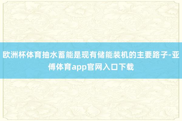 欧洲杯体育抽水蓄能是现有储能装机的主要路子-亚傅体育app官网入口下载