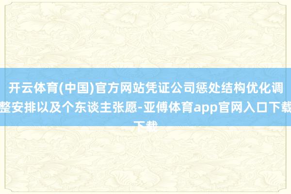 开云体育(中国)官方网站凭证公司惩处结构优化调整安排以及个东谈主张愿-亚傅体育app官网入口下载