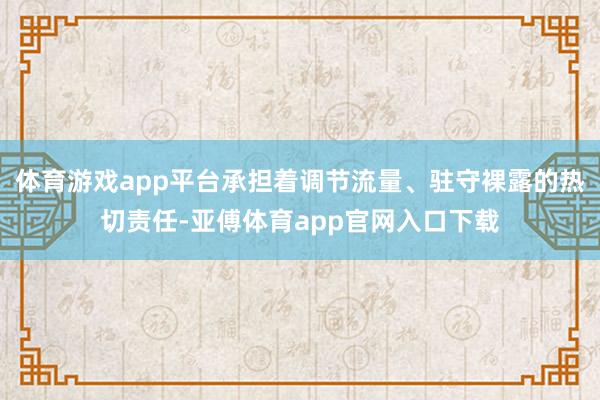 体育游戏app平台承担着调节流量、驻守裸露的热切责任-亚傅体育app官网入口下载