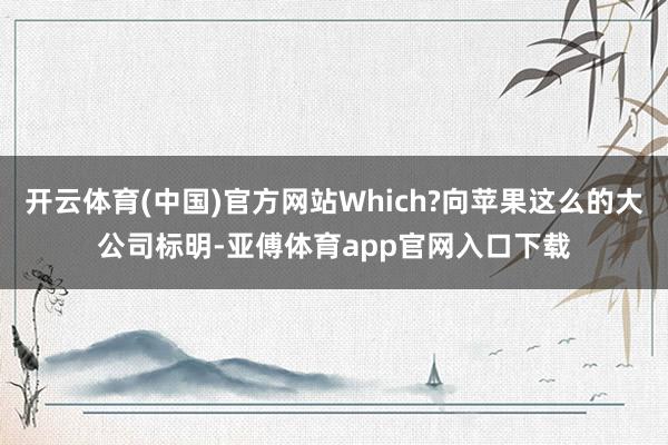 开云体育(中国)官方网站Which?向苹果这么的大公司标明-亚傅体育app官网入口下载