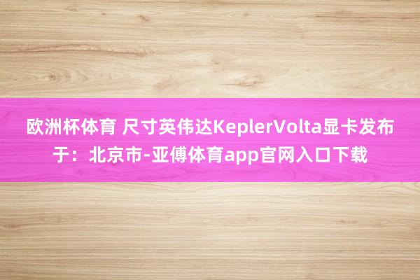 欧洲杯体育 尺寸英伟达KeplerVolta显卡发布于：北京市-亚傅体育app官网入口下载