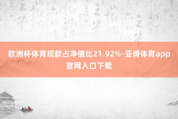 欧洲杯体育现款占净值比21.92%-亚傅体育app官网入口下载