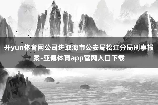 开yun体育网公司进取海市公安局松江分局刑事报案-亚傅体育app官网入口下载