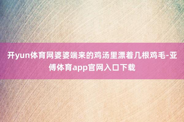 开yun体育网婆婆端来的鸡汤里漂着几根鸡毛-亚傅体育app官网入口下载