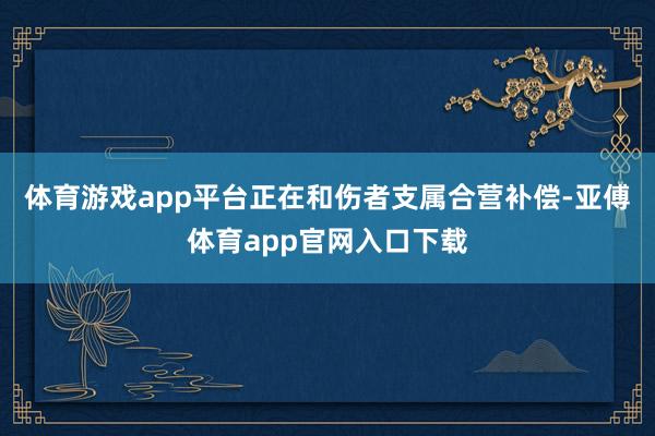 体育游戏app平台正在和伤者支属合营补偿-亚傅体育app官网入口下载